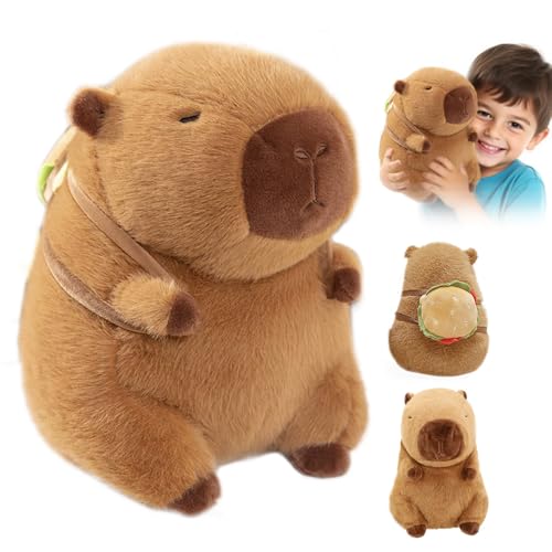 Mineup 25cm Capybara Kuscheltier, Capybara Plüschtier mit Hamburger Rucksack, Capybara Plushie Puppen, Niedlichen Capybara Plushie, Simulation Tier Capybara Puppen, Geschenk für Mädchen Jungen Mineup 25cm Capybara Kuscheltier, Capybara Plüschtier mit Hamburger Rucksack, Capybara Plushie Puppen, Niedlichen Capybara Plushie, Simulation Tier Capybara Puppen, Geschenk für Mädchen Jungen von Mineup