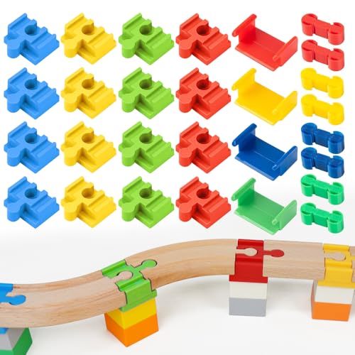 Mineup 28 Stück Holzeisenbahn Schienen Adapter, Adapter Gleisverbinder, Schienenverbinder, Track Connectors, Holzeisenbahn Zubehör Wiederverwendbar Für Spielzeugeisenbahnen Für Kinder Von 3-6 Mineup 28 Stück Holzeisenbahn Schienen Adapter, Adapter Gleisverbinder, Schienenverbinder, Track Connectors, Holzeisenbahn Zubehör Wiederverwendbar Für Spielzeugeisenbahnen Für Kinder Von 3-6 von Mineup