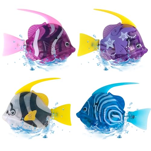 Mineup 4 Stück Robo Fish, Roboter Fisch, Robo Fisch Badewanne Spielzeug Elektrisch, Robo Fische für Kinder, Elektrische Fische mit Leuchtende, Schwimmende Fische Spielzeug für Kinder Haustiere Mineup 4 Stück Robo Fish, Roboter Fisch, Robo Fisch Badewanne Spielzeug Elektrisch, Robo Fische für Kinder, Elektrische Fische mit Leuchtende, Schwimmende Fische Spielzeug für Kinder Haustiere von Mineup