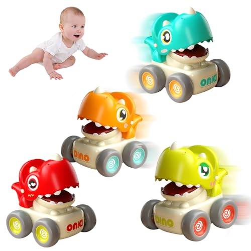 Mineup Baby Auto Spielzeug ab 1 Jahr, 4 Stück Press and Go Auto für Kleinkinder ab 1 2 3 Jahren, Baby Aufziehauto, Spielzeugautos ab 2 Jahren, Montessori Geschenk für Jungen Mädchen ab 12 18 Monaten von Mineup