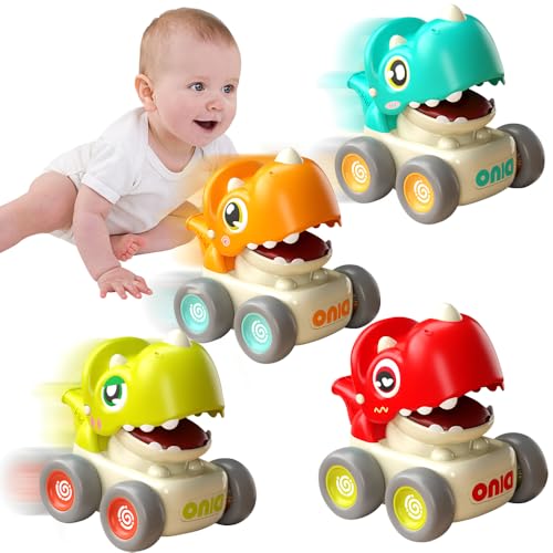 Mineup Baby Auto Spielzeug ab 1 Jahr, 4 Stück Press and Go Auto für Kleinkinder ab 1 2 3 Jahren, Baby Aufziehauto, Spielzeugautos ab 2 Jahren, Montessori Geschenk für Jungen Mädchen ab 12 18 Monaten von Mineup