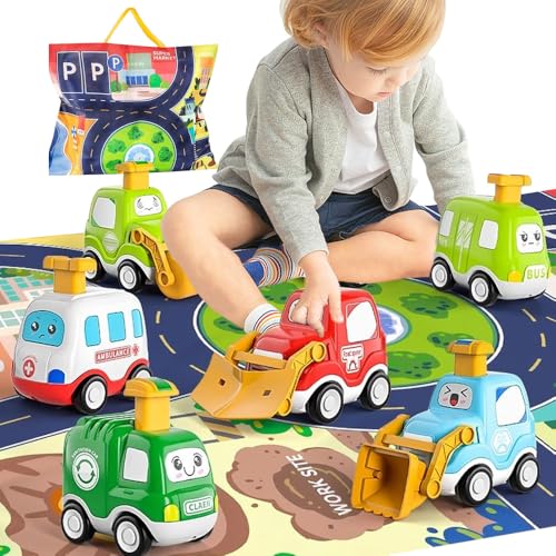 Mineup Baby Spielzeugauto, 6 Stück Auto Spielzeug ab 1 Jahr Junge, Baby Aufziehauto, Press and Go Auto, Baby Spielzeug Autos ab 1 2 3 Jahren, Baby Auto Spielzeug für Geschenk Junge und Mädchen von Mineup