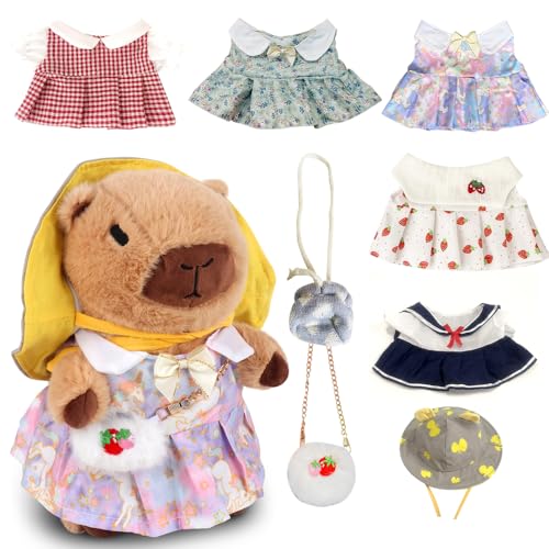 Mineup Niedliche Capybara Kuscheltier, 23cm Capybara Plüschtier, Capybara Plushie Puppen Mit Kleidung Tasche Hut, Niedlichen Capybara Plushie, Simulation Tier Capybara Puppen für Geburtstagsgeschenk Mineup Niedliche Capybara Kuscheltier, 23cm Capybara Plüschtier, Capybara Plushie Puppen Mit Kleidung Tasche Hut, Niedlichen Capybara Plushie, Simulation Tier Capybara Puppen für Geburtstagsgeschenk von Mineup