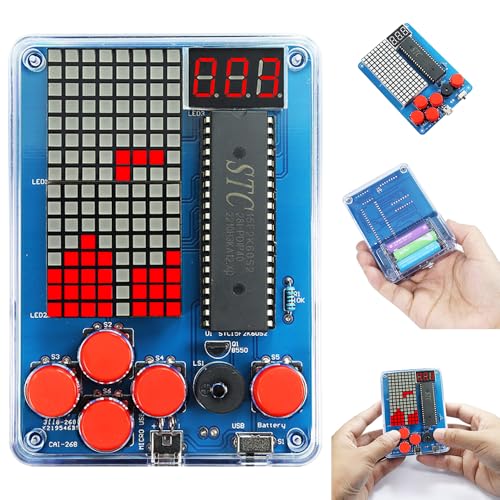 Mineup DIY Spielekonsole Löt Bausatz, Elektronik Baukasten, Elektronik Bausatz, Lötübungsset, DIY Games Console Handheld Kit, Lötübungsset Retro-Spielekonsolen für Anfänger und Schulen von Mineup