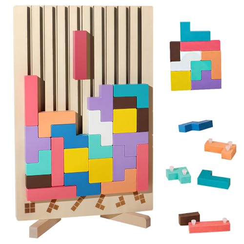 Mineup Holzpuzzle 3D Tetris, Tangram Holzpuzzle, Holzpuzzle Knobelspiele Kinder mit 42 Steinen &10 Herausforderungskarten, Montessori Spielzeug ab 3 4 5 Jahre,Lernspielzeug Geschenk für Jungen Mädchen Mineup Holzpuzzle 3D Tetris, Tangram Holzpuzzle, Holzpuzzle Knobelspiele Kinder mit 42 Steinen &10 Herausforderungskarten, Montessori Spielzeug ab 3 4 5 Jahre,Lernspielzeug Geschenk für Jungen Mädchen von Mineup