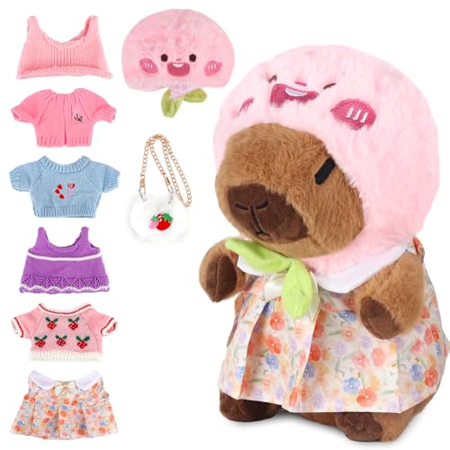 Mineup Niedliche Capybara Kuscheltier, 23cm Capybara Plüschtier, Capybara Plushie Puppen Mit Kleidung Tasche Hut, Niedlichen Capybara Plushie, Simulation Tier Capybara Puppen für Geburtstagsgeschenk Mineup Niedliche Capybara Kuscheltier, 23cm Capybara Plüschtier, Capybara Plushie Puppen Mit Kleidung Tasche Hut, Niedlichen Capybara Plushie, Simulation Tier Capybara Puppen für Geburtstagsgeschenk von Mineup