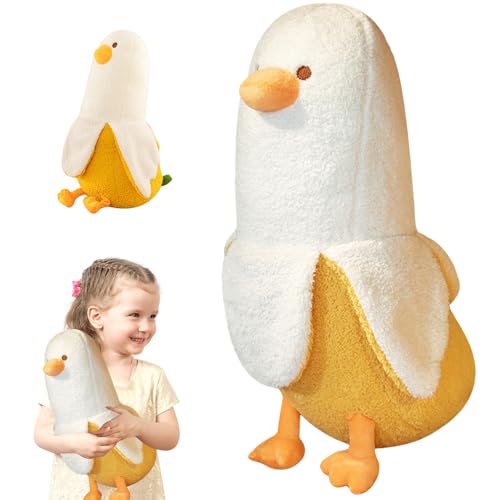 Mineup Plüschtier Banane Ente, 50cm Bananen Enten Plüschtier, Kawaii Ente Banane Kissen, Bananen Plüschtiere Kissen, Kawaii Ente Plüsch, Banane Kissen Puppe Geschenk Für Jungen Mädchen Weihnachten von Mineup