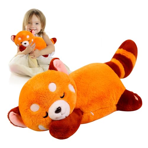 Mineup Roter Panda Kuscheltier, 35cm Red Panda Plush, Kawaii Panda Plüschtier, Kuscheliger Panda Plüsch, Roter Panda Plüschtier, Panda Puppen Kissen Geschenke für Kinder Weihnachten Geburtstag von Mineup