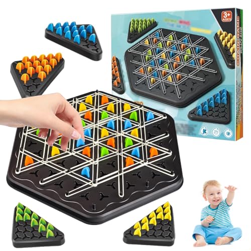 Mineup Triggle Game, Lustiges Ketten Dreieck Spiel, Gummiband Dreieck Brettspiel, Fesselndes Strategie-Brettspiel, Klassische Desktop Brettspiele, Familien Brettspielset für Kinder, Erwachsene von Mineup