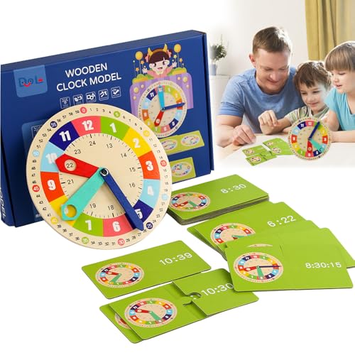 Mineup Uhr Zum Lernen Für Kinder, Holz Lerntafel Uhr, Lernuhren für Kleinkinder, Lernuhr Kinder, Lernspielzeug, Montessori Spielzeug Geschenk für Kinder Kleinkinder 3 4 5 6 7 Jahren von Mineup