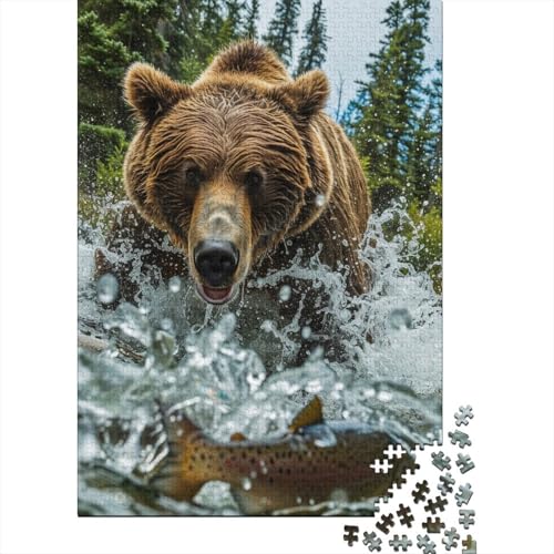 Brown Bär Puzzle 1000 Teile,für Erwachsene, Impossible Puzzle,farbenfrohes Legespiel,GesKükenlichkeitsspiel Für Die Ganze Familie,Erwachsenenpuzzle Puzzel 1000pcs (75x50cm) von MingSheng