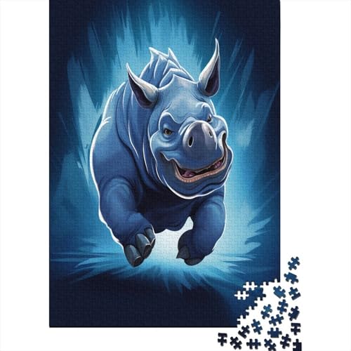 Rhinoceros 1000 Teile,Impossible Puzzle,GesKükenlichkeitsspiel Für Die Ganze Familie, Erwachsenen Puzzlespiel Puzzel 1000pcs (75x50cm) von MingSheng