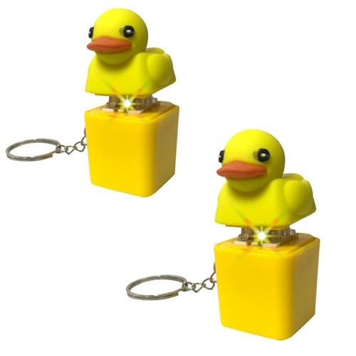 Enten-Schlüsselanhänger, 2 Stück Duck Quacking Toy, Schlüsselanhänger Spielzeug Mit Entenmütze, Neuheit Schlüsselanhänger Für Frauen Anhänger Zubehör Handtasche Tasche von Mingchengheng