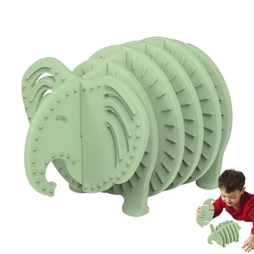 Kinderpuzzle aus Silikon,Puzzle aus Silikon, Ineinandergreifendes 3D-Elefant-Puzzle aus Silikon, Pädagogische Tierpuzzles, unterhaltsame Lernhilfen für die Feinmotorik, Kinder, und Mädchen von Mingchengheng