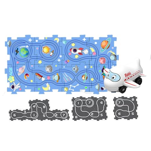 Puzzle-Strecke, pädagogisches Puzzle-Spielzeug, Puzzle-Racer-Kinderauto-Strecken-Set, Kreatives Slot-Car-Rennstrecken-Auto-Spielset, Autospielzeug-Autobahn-Set für Vergnügungsparks, Vorschul-Lernaktiv von Mingchengheng