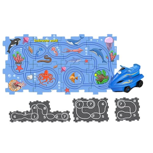 Puzzle-Track-Car-Spielset, Puzzle-Track-Racer-Spiel,Kreatives Slot-Car-Rennstrecken-Auto-Spielset | Autospielzeug-Autobahn-Set für Vergnügungsparks, Vorschul-Lernaktivitäten von Mingchengheng