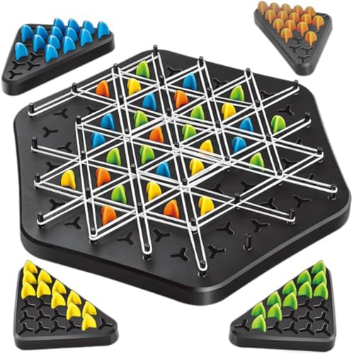 Triggle Brettspiel, Triggle Spiel, Tabletop Triggle Brettspiel, Ketten Dreieck Schachspiel, Triggle Spiel Gummibänder,Kettendreieck Schachspiel,Interaktives Brettspiel Für Familien von Mingchengheng