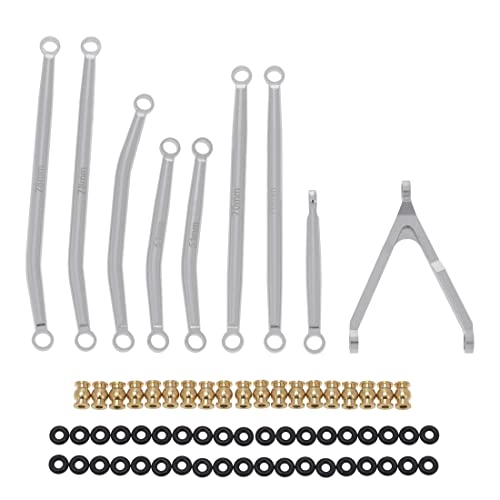 Minghunian CNC High Clearance Chassis Link Rod und Lenkstange für Axial SCX24 AXI00005 1/24 RC Car Upgrade Parts,2 von Minghunian