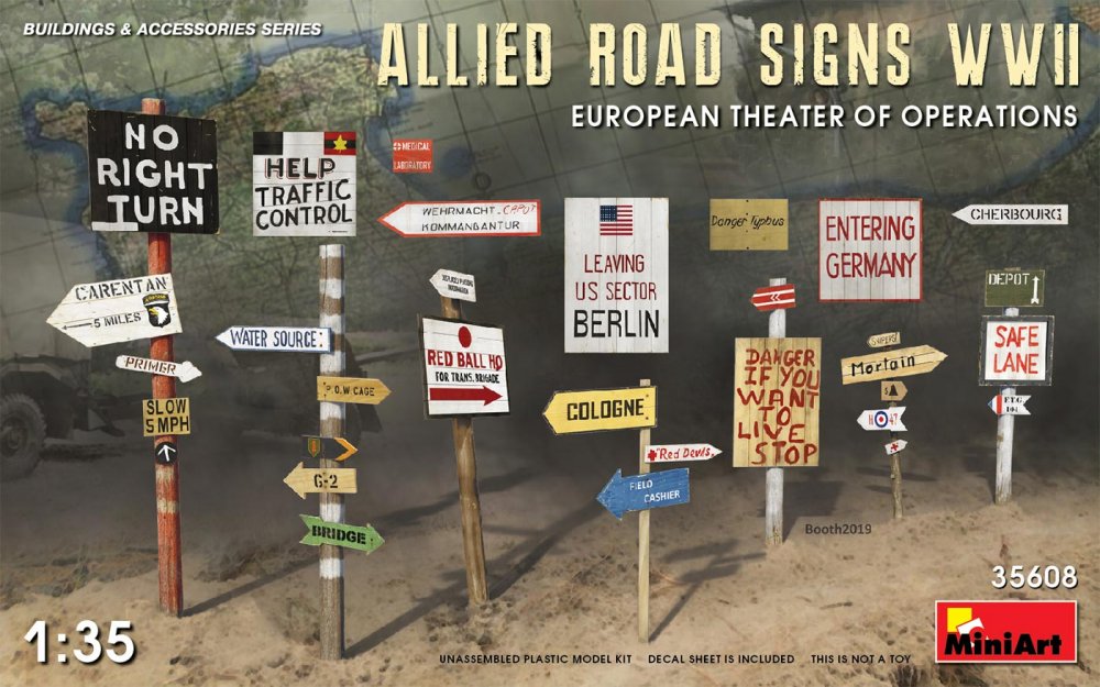 Allied Road Signs WWII. European Theatre of Operations von Mini Art