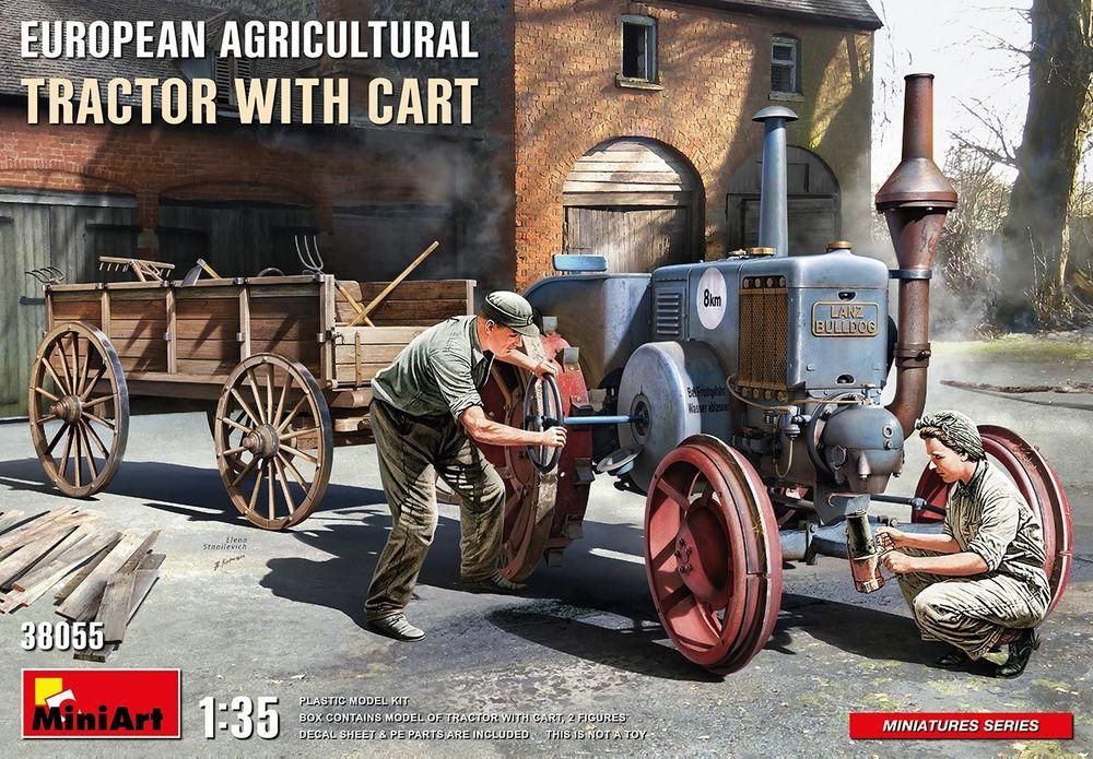 European Agricultural Tractor with Cart von Mini Art