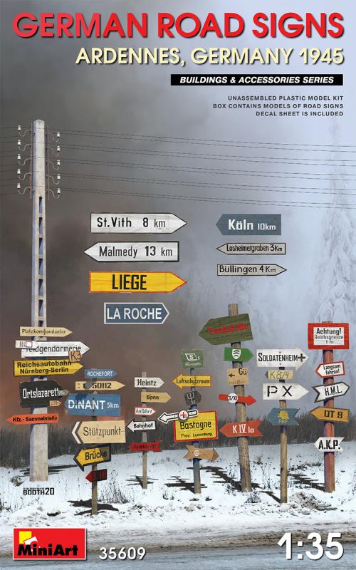 German Road Signs WW2 (Ardennes, Germany 1945) von Mini Art