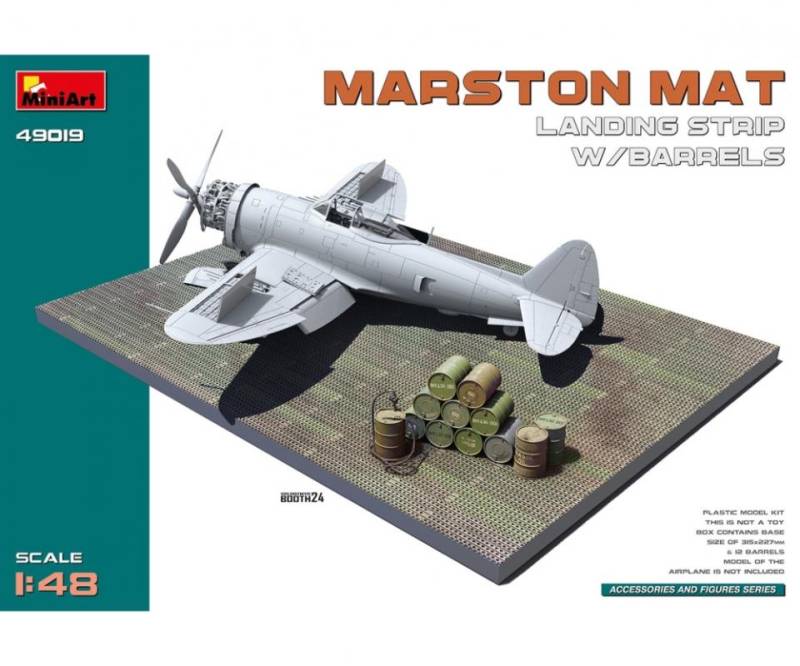 Marston Mat Landeplatz m. Ölfässern von Mini Art