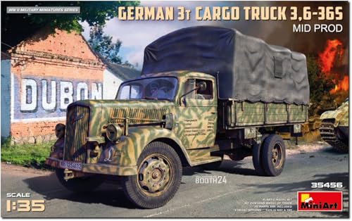 Mini Art 35456 1:35 Dt. 3t Cargo Truck 3,6-36S Mit.Pro. - originalgetreue Nachbildung, Modellbau, Plastik Bausatz, Basteln, Hobby, Kleben, Modellbausatz, Zusammenbauen von MiniArt