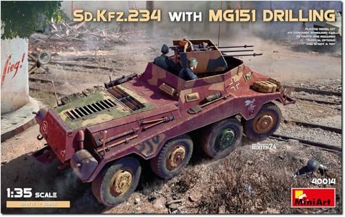 Mini Art 40014 1:35 Dt. Sd.Kfz.234 m. MG151 Drilling - originalgetreue Nachbildung, Modellbau, Plastik Bausatz, Basteln, Hobby, Kleben, Modellbausatz, Zusammenbauen von Mini Art