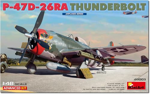 Mini Art 48003 1:48 US P-47D-26RA Thunderbolt ADV.Kit - originalgetreue Nachbildung, Modellbau, Plastik Bausatz, Basteln, Hobby, Kleben, Modellbausatz, Zusammenbauen von MiniArt