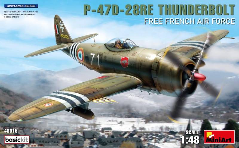 P 47D 28RE Thunderbolt - Französische Luftwaffe - Basic Kit von Mini Art