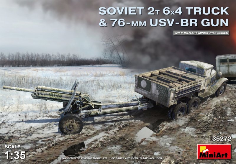 Soviet 2t 6x4 Truck w.76mm USV-BR Gun von Mini Art