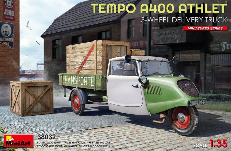 Tempo A400 Athlet 3-Wheel Delivery Truck von Mini Art