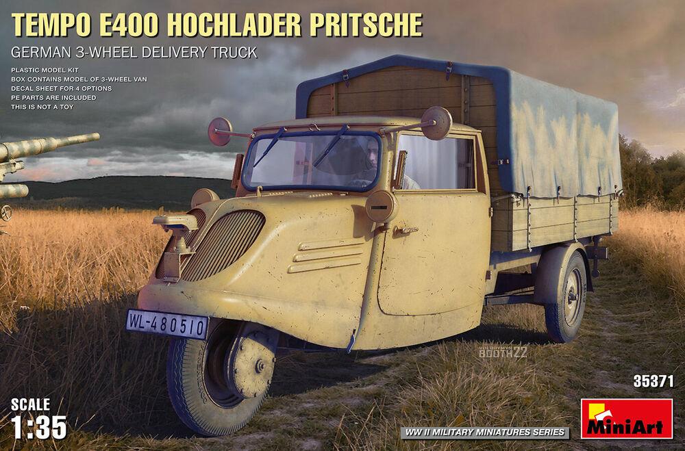 Tempo E400 Hochlader Pritsche. German 3-Wheel Delivery Truck von Mini Art