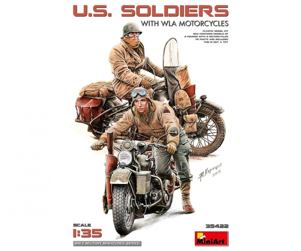 U.S. Soldaten m. WLA Motorrädern von Mini Art