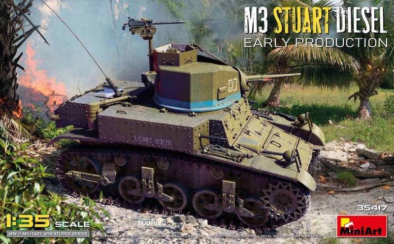 US M3 Stuart Diesel Frühe Prod. von Mini Art