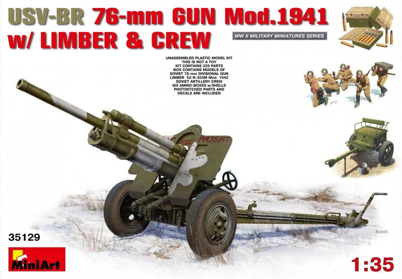 USV-BR 76mm Gun Mod.1941 with Limber & Crew von Mini Art