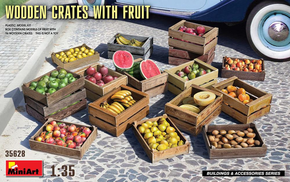 Wooden Crates with Fruit von Mini Art