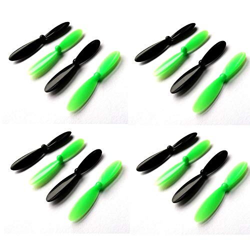 Mini 16x Stück (4X Set) Propeller Rotorblätter Blade NINETEC Spyforce 1 One Quadrocopter Copter Schwarz Grün Quadrocopter Blades 55mm von Mr.Stecker Modellbau® von MINI