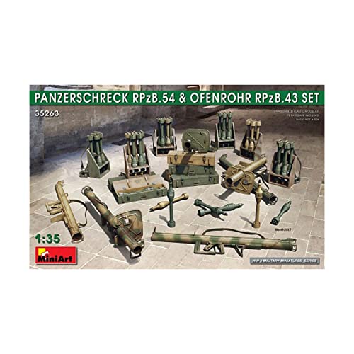 Mini Art 35263 1:35 Panzersch.RPzB.54/Ofenr.RPzB.43 Set - originalgetreue Nachbildung, Modellbau, Plastik Bausatz, Basteln, Hobby, Kleben, Modellbausatz, Zusammenbauen, unlackiert von MiniArt