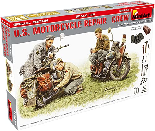 Mini Art 35284 U.S. Motocycle Repair Crew.Special Editi Figuren, grau von MiniArt