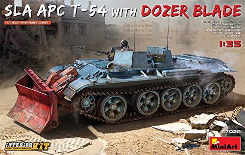 Mini Art 37028 1:35 SLA APC T-54 m Räumschild/Interieur - originalgetreue Nachbildung, Modellbau, Plastik Bausatz, Basteln, Hobby, Kleben, Modellbausatz, Zusammenbauen, unlackiert von MiniArt