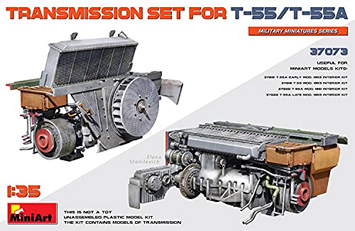 Mini Art 37073 1:35 Getriebeblock Set für T-55/T-55A-originalgetreue Nachbildung, Modellbau, Plastik Bausatz, Basteln, Hobby, Kleben, Modellbausatz, Zusammenbauen, unlackiert von MiniArt