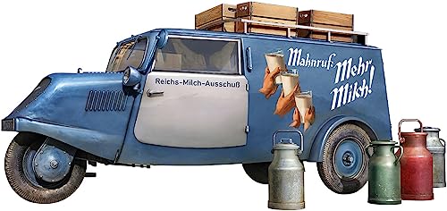 Mini Art 38057 1:35 Tempo A400 Lieferwagen Milch - originalgetreue Nachbildung, Modellbau, Plastik Bausatz, Basteln, Hobby, Kleben, Modellbausatz, Zusammenbauen, unlackiert von MiniArt