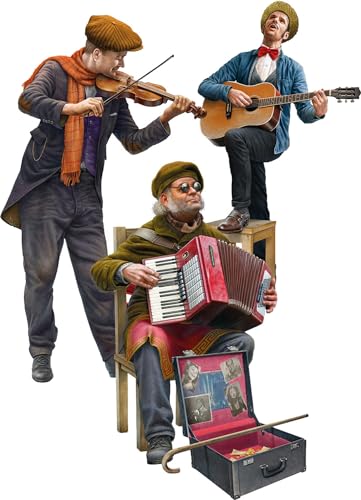 Mini Art 38078 1:35 Figuren Straßenmusiker 1930-40 (3) - originalgetreue Nachbildung, Modellbau, Plastik Bausatz, Basteln, Hobby, Kleben, Modellbausatz, Zusammenbauen, unlackiert von MiniArt