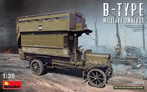 Mini Art 39001 1:35 WWI Miltär Omnibus B-Typ - originalgetreue Nachbildung, Modellbau, Plastik Bausatz, Basteln, Hobby, Kleben, Modellbausatz, Zusammenbauen, unlackiert von MiniArt