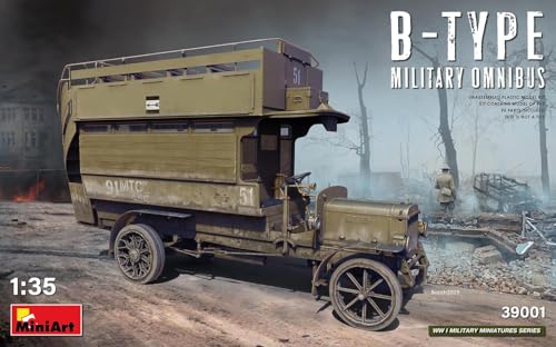 Mini Art 39001 1:35 WWI Miltär Omnibus B-Typ - originalgetreue Nachbildung, Modellbau, Plastik Bausatz, Basteln, Hobby, Kleben, Modellbausatz, Zusammenbauen, unlackiert von MiniArt