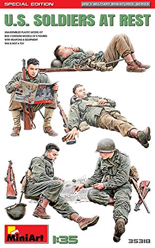 MiniArt 35318 1:35 Fig. US Soldaten In Ruhe SE (5) - originalgetreue Nachbildung, Modellbau, Plastik Bausatz, Basteln, Hobby, Kleben, Modellbausatz, Zusammenbauen, unlackiert von MiniArt