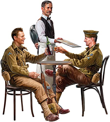 Mini Art 550035406 MiniArt 35406 1:35 Fig. US Soldaten im Café (3) m.Zub. -originalgetreue Nachbildung, Modellbau, Plastik Bausatz von MiniArt