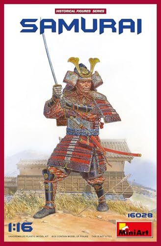 Mini Art MiniArt 16028 1:16 Fig. Samurai Krieger-originalgetreue Nachbildung, Modellbau, Plastik Bausatz, Basteln, Hobby, Kleben, Modellbausatz, Zusammenbauen, unlackiert, Mehrfarbig von MiniArt