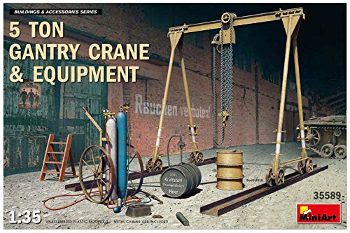 MiniArt MIN35589 35589 5 Ton Gantry Crane & Equipment Modellbauzubehör, grau von MiniArt